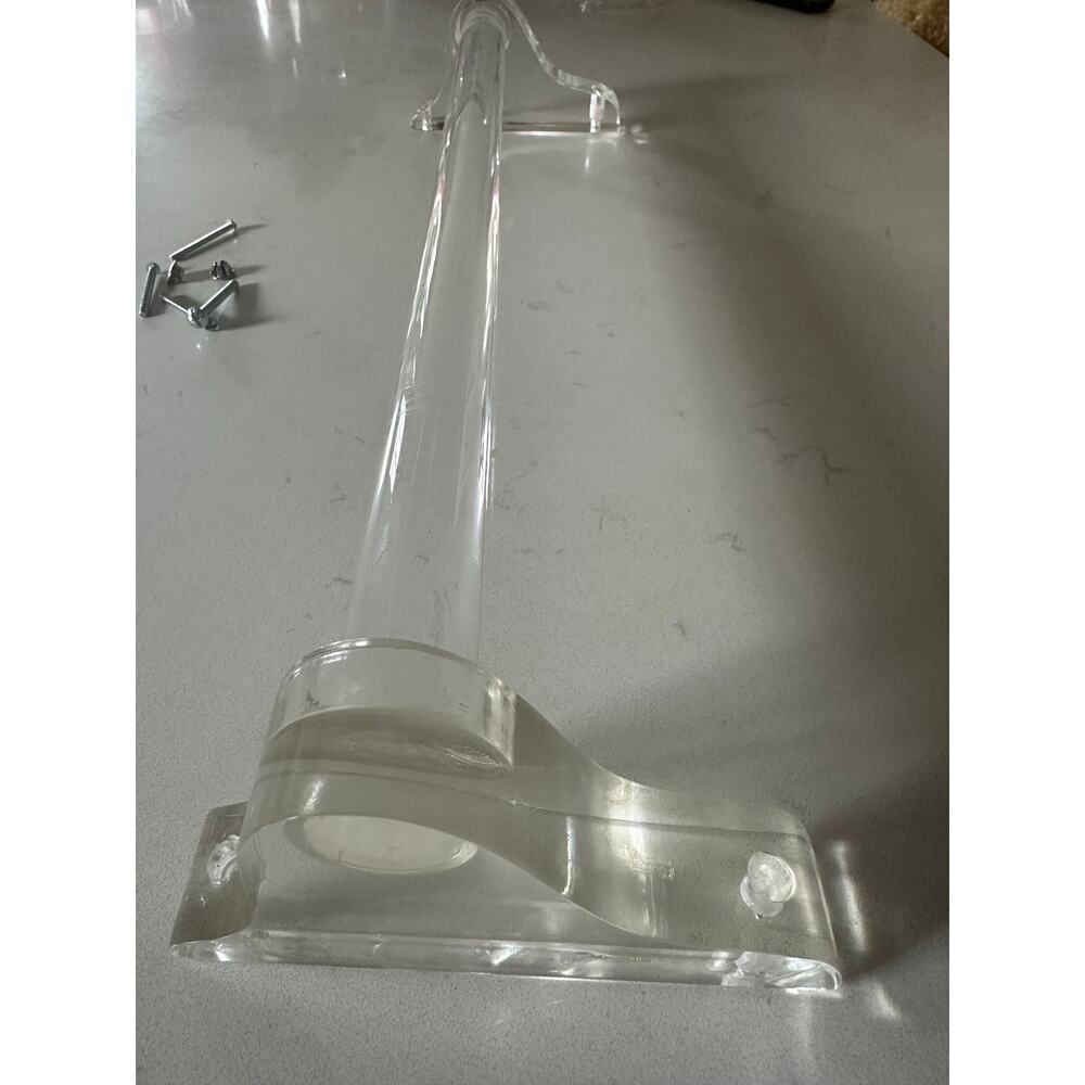 Lucite acrylic towel bar hanger mid-century modern bathroom clear 20”